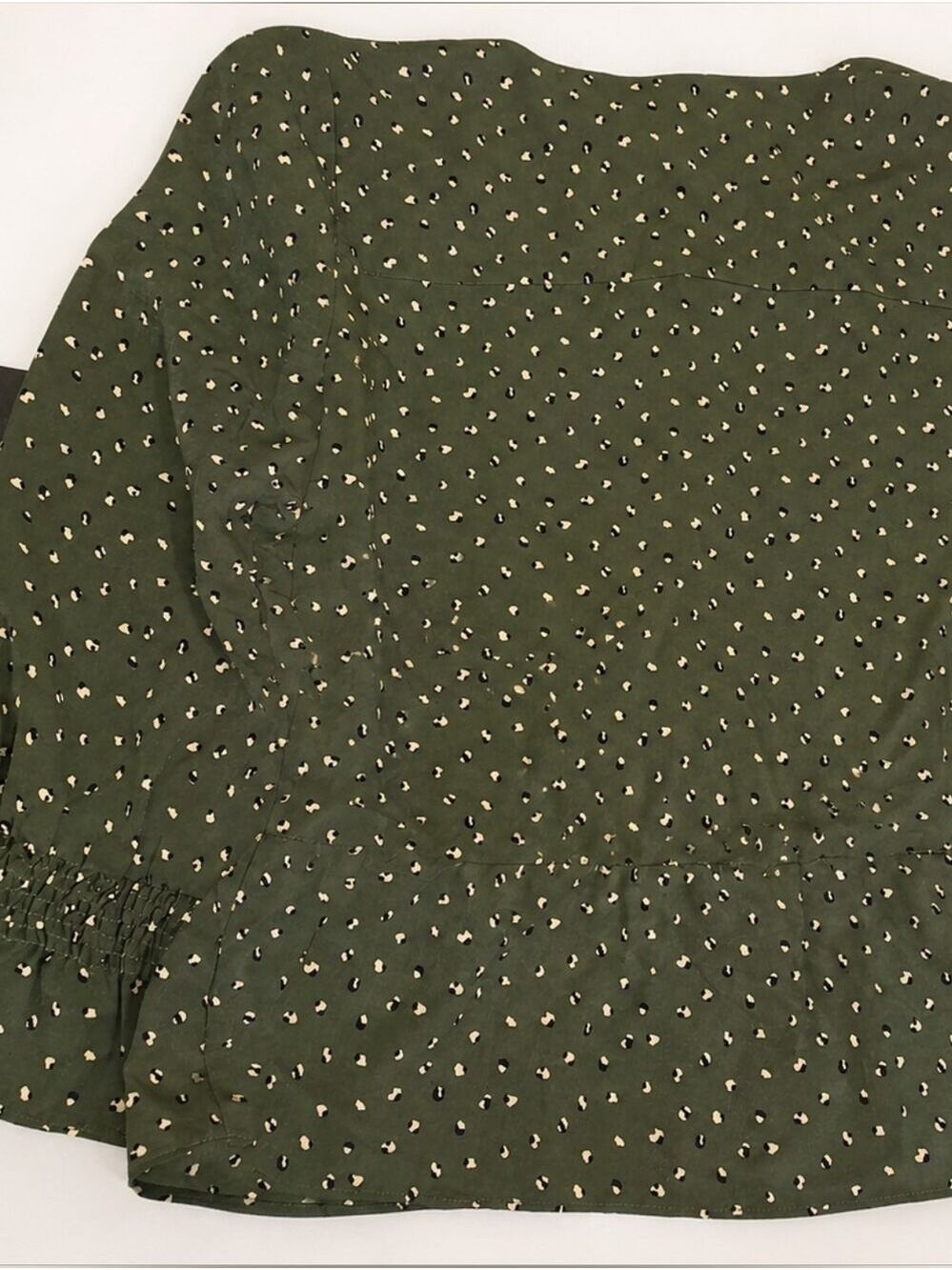 OAT New York Olive Green Faux Wrap Blouse M NWT - Picture 4 of 4